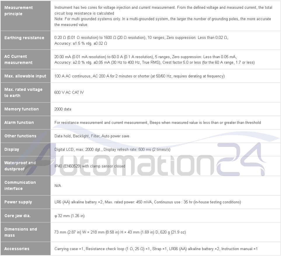 ارت تستر کلمپی هیوکی FT-6380 ارت تستر کلمپی هیوکی FT-6380 - فروشگاه اتوماسیون 24